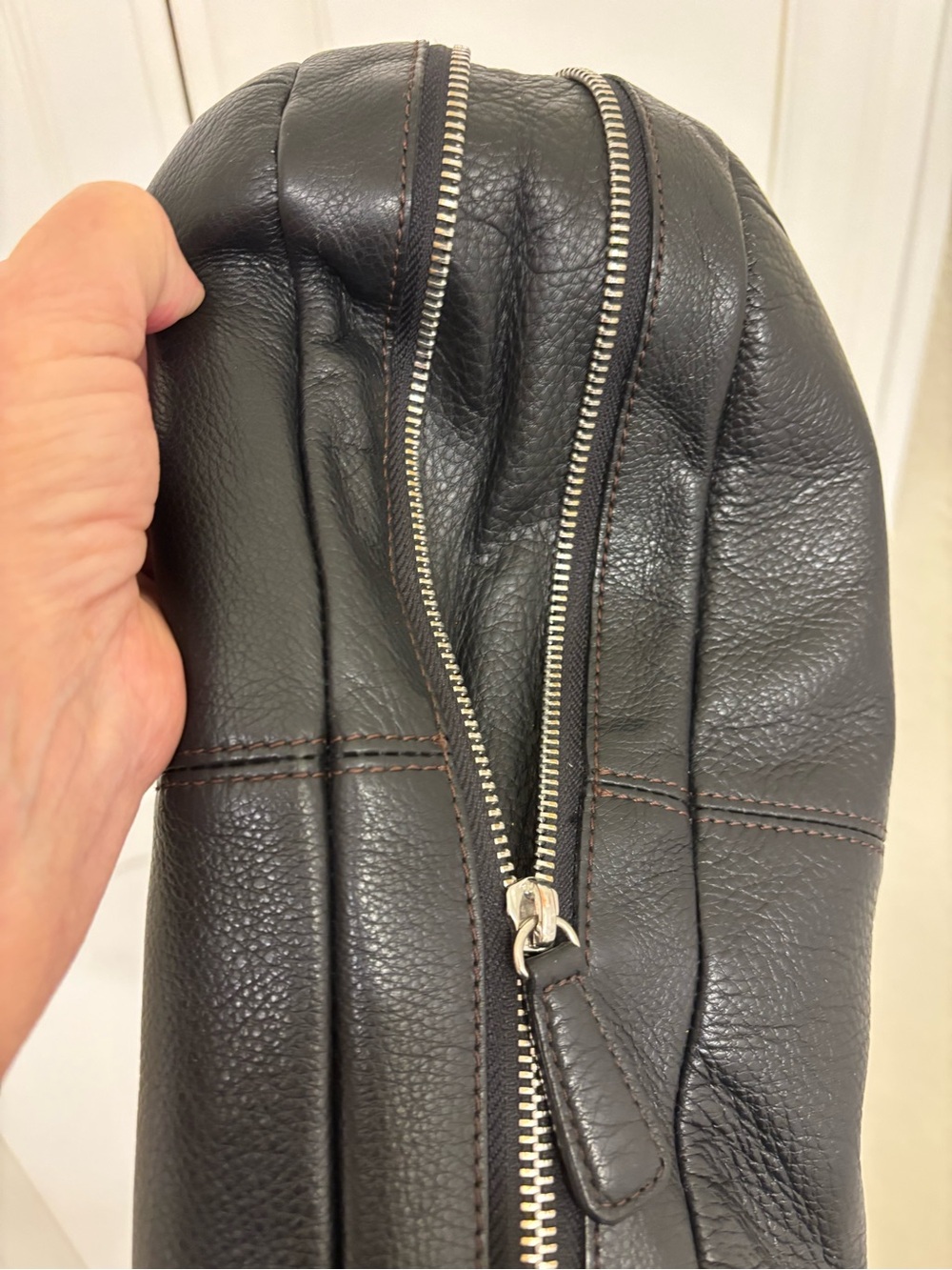 Brighton pebbled and croc embossed leather shoulder/crossbody satchel - Picture 6 of 11